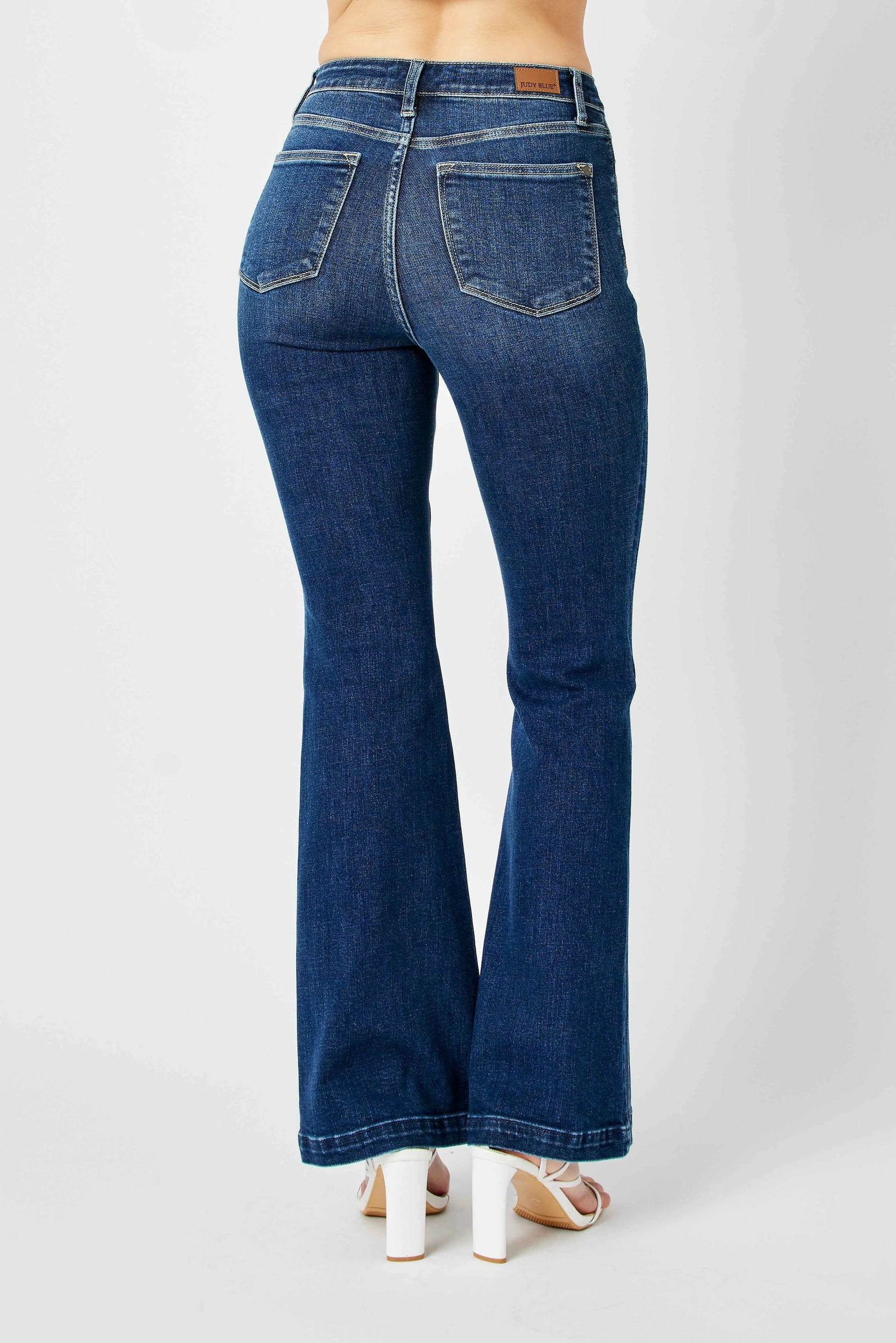 Judy Blue Full Size Hw Angled Side Seam Detail Flare Jeans Plus Size - Sydney So Sweet