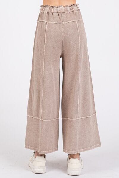 Mittoshop Mineral Wash Seam French Terry Wide Leg Pants - Sydney So Sweet