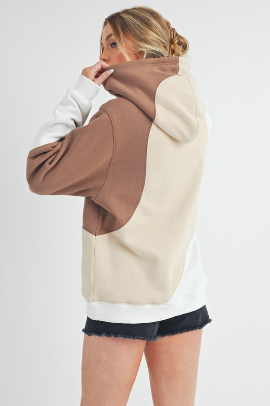 Aemi + Co Color Block Hoodie with Kangaroo Pocket - Sydney So Sweet