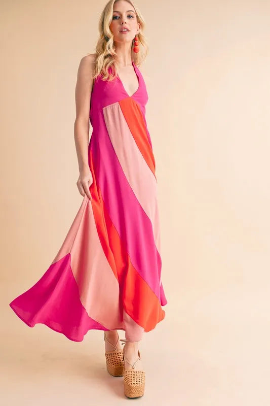 Aemi+Co Color Block Sleeveless Maxi Dress - Sydney So Sweet