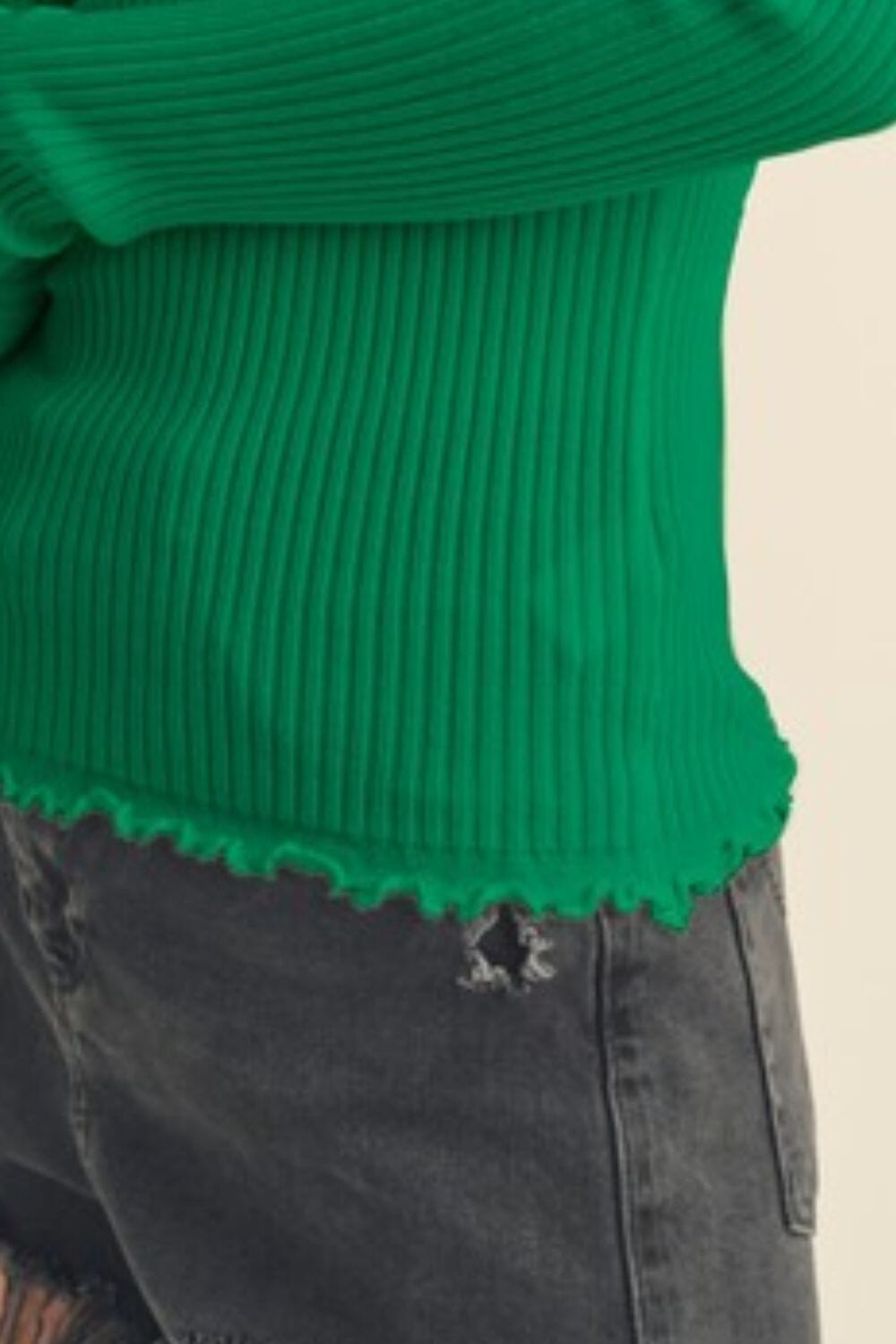 Aemi + Co Lettuce Hem Scoop Neck Long Sleeve Knit Top - Sydney So Sweet