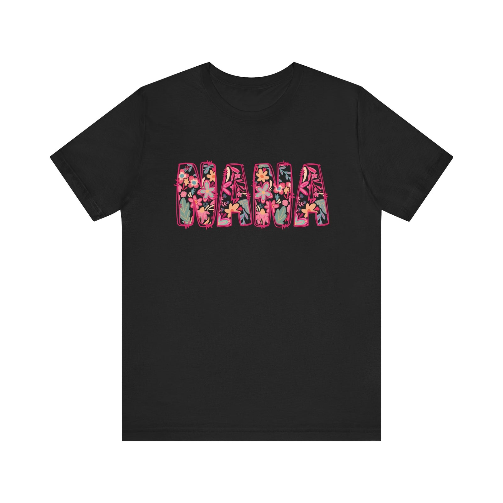 Nana Boho Pink Floral Graphic T‑Shirt Flower Pattern Grandmother Tee