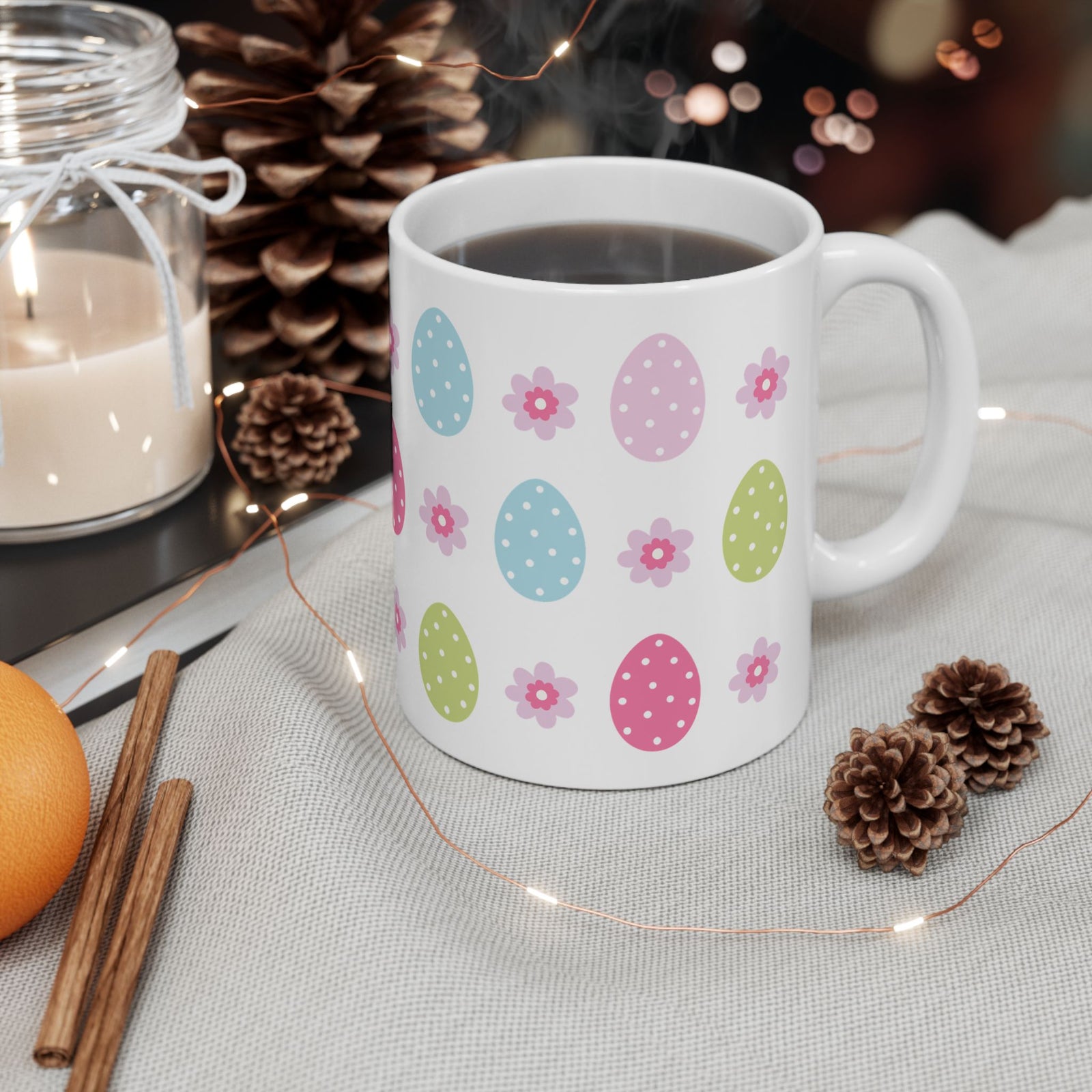 Retro Easter Egg Cute Ceramic Mug Coffee Cup (11oz & 15oz)