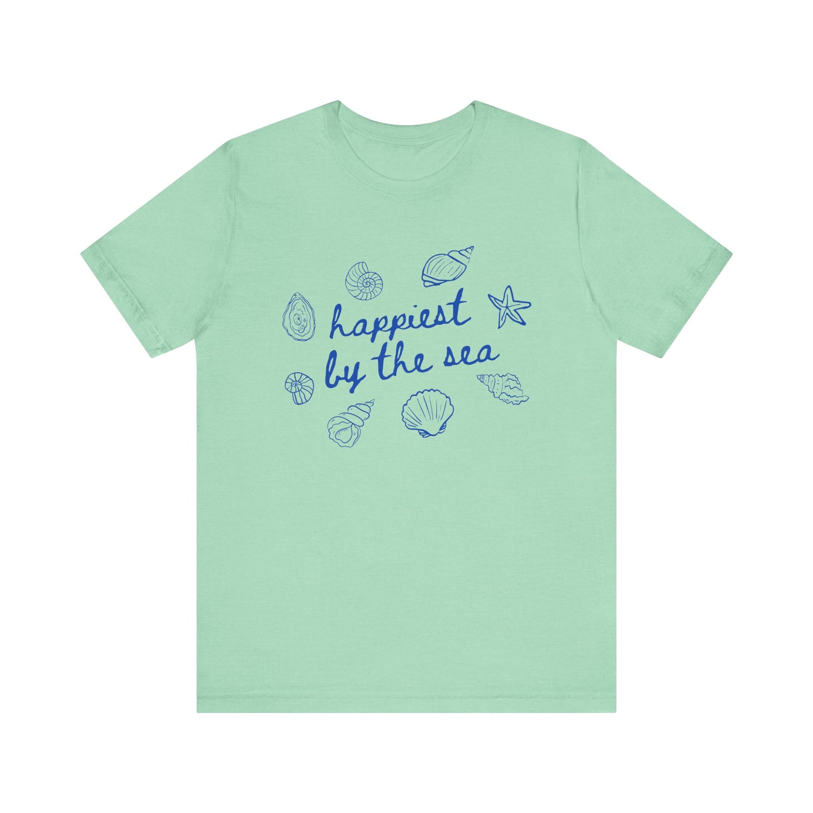 Happiest by the Sea Tee Women's Graphic Nautical Shells Beach T‑Shirt