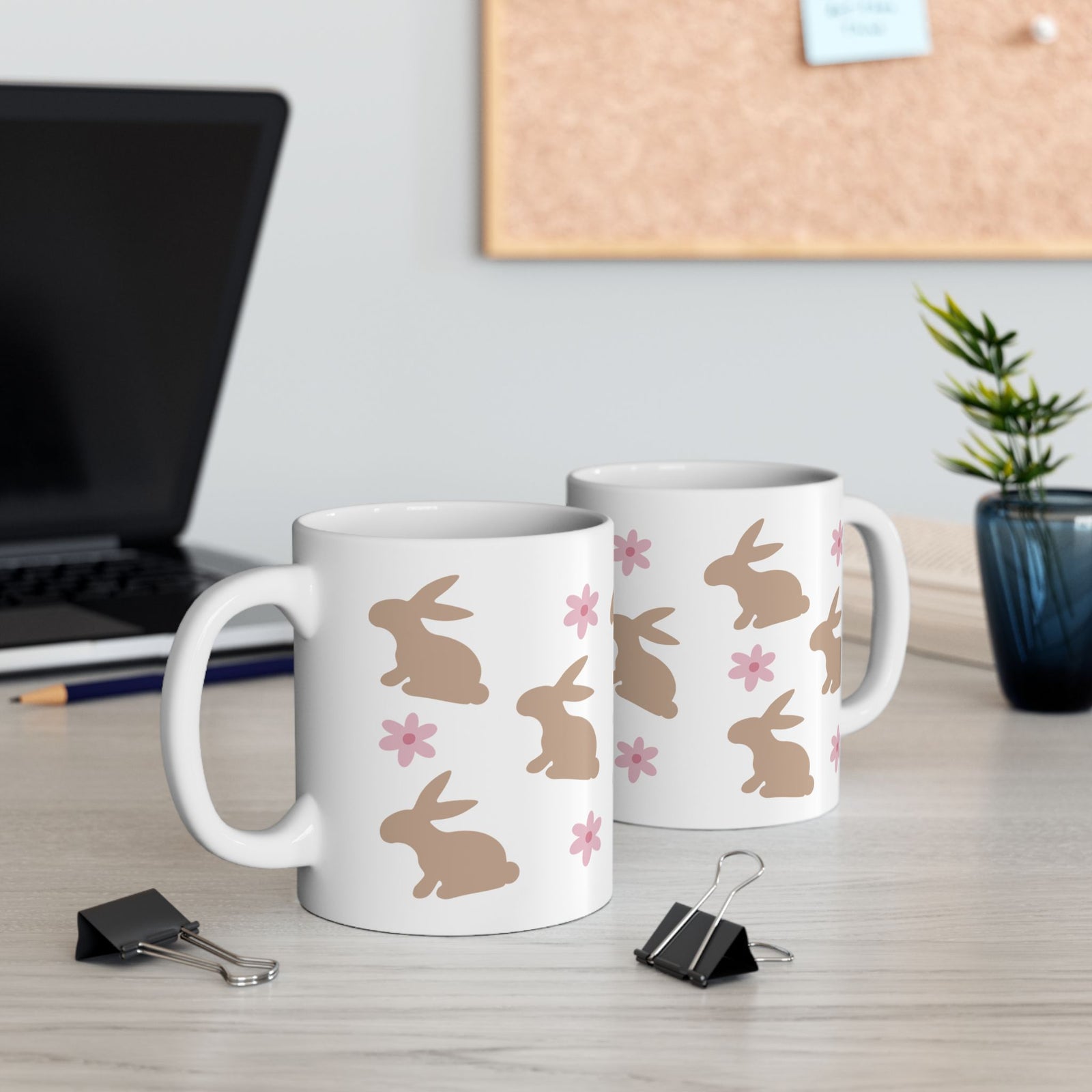 Daisy Bunny Cute Ceramic Mug Coffee Cup (11oz & 15oz)