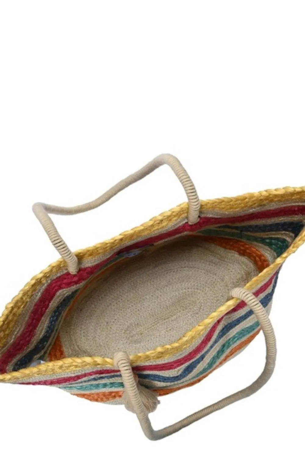 Fame Wavy Rainbow Straw Tote Bag - Sydney So Sweet