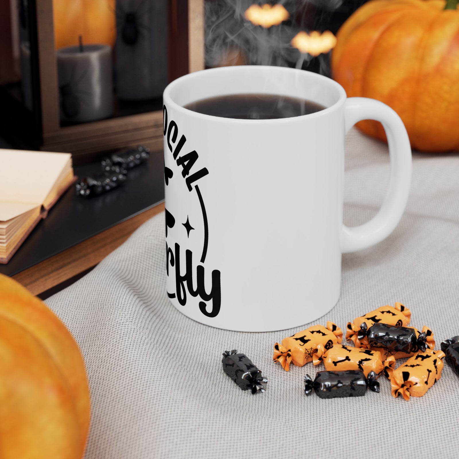 Anti-Social Butterfly Cute Ceramic Mug Coffee Cup (11oz & 15oz)