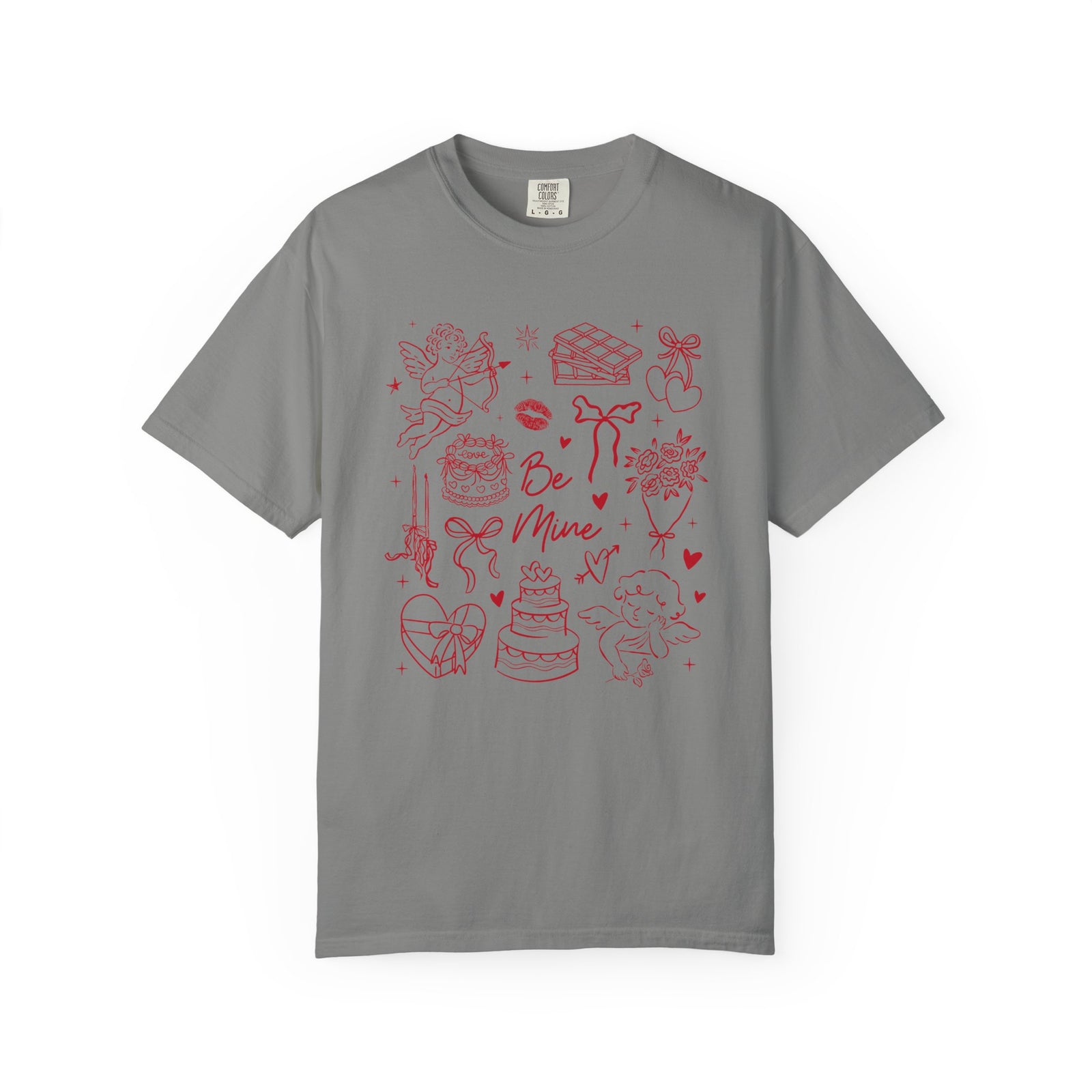Be Mine Valentine's Day Doodles Cute Graphic Unisex Short Sleeve Tee