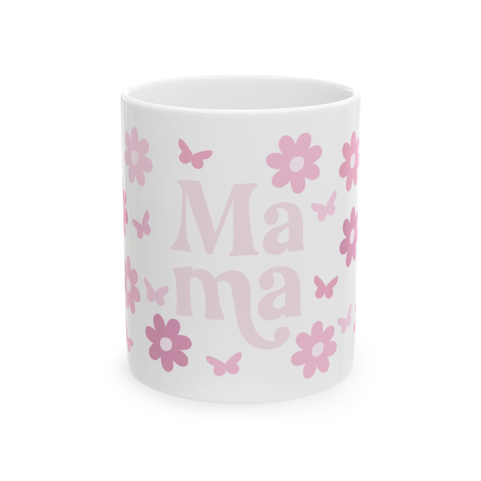 Mama Flower & Butterfly Cute Ceramic Mug Coffee Cup (11oz & 15oz)