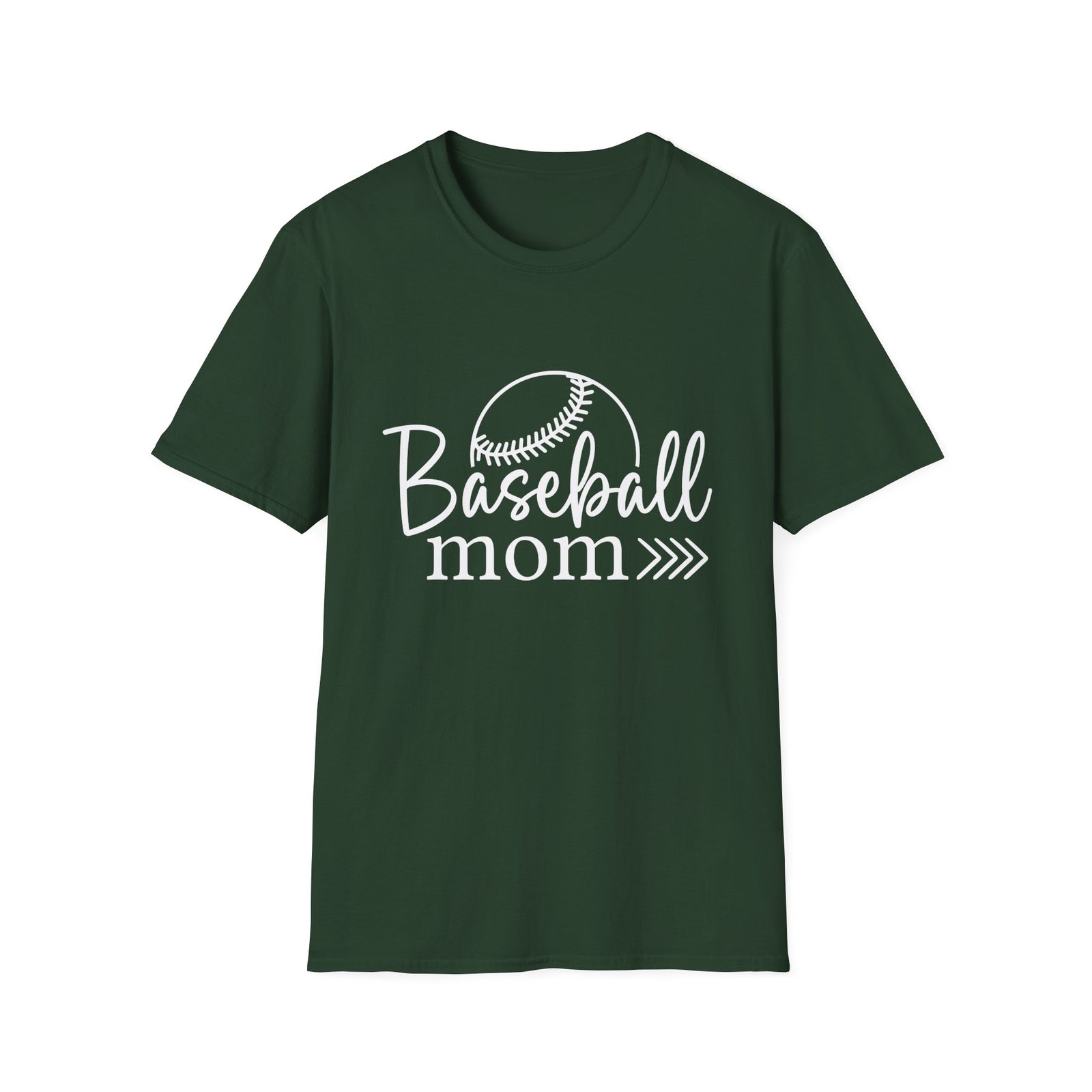 Baseball Mom Classic Graphic T-Shirt Cute Sports Mom Tee (12 Team Colors)