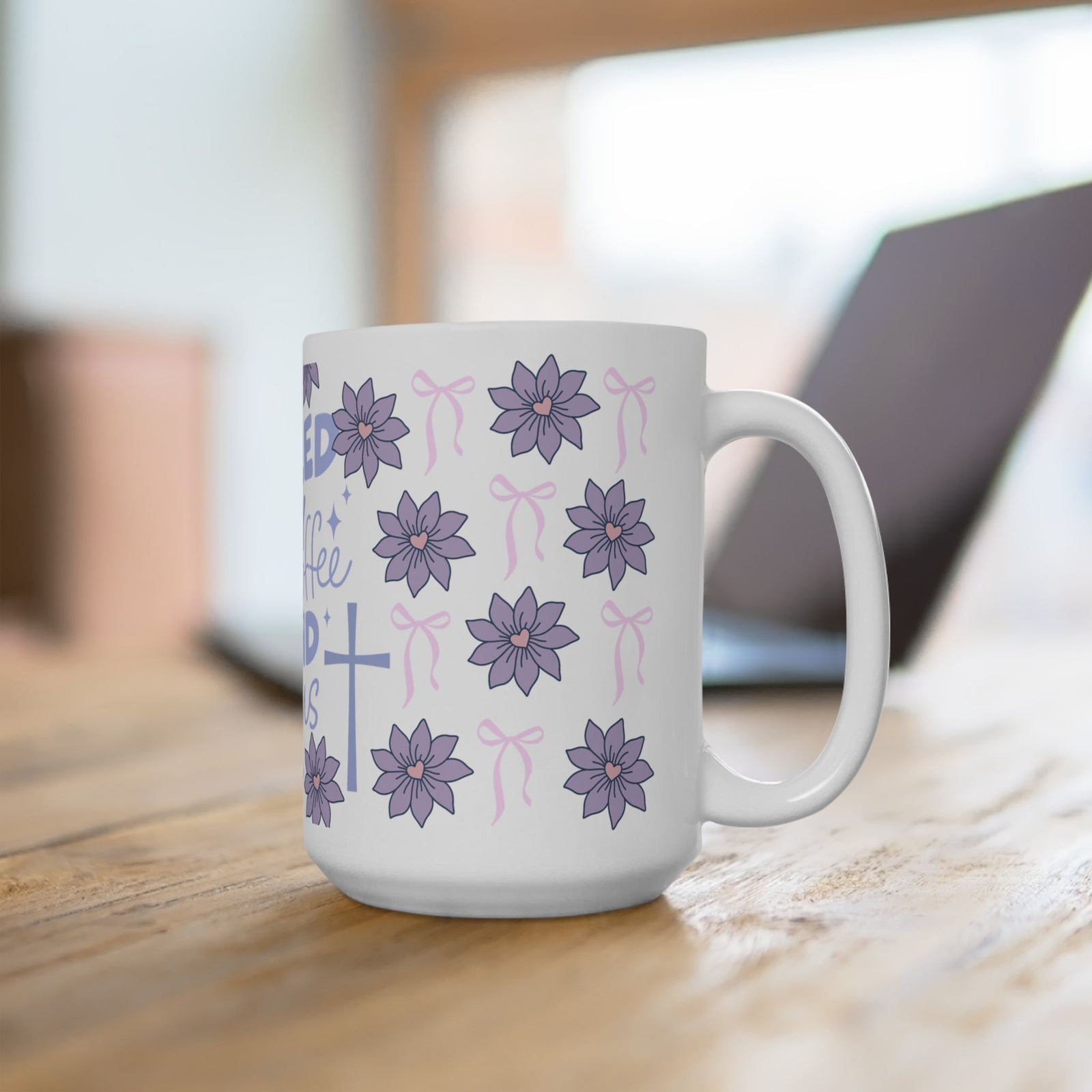 Fueled by Iced Coffee and Jesus Cute Ceramic Mug Coffee Cup (11oz & 15oz)