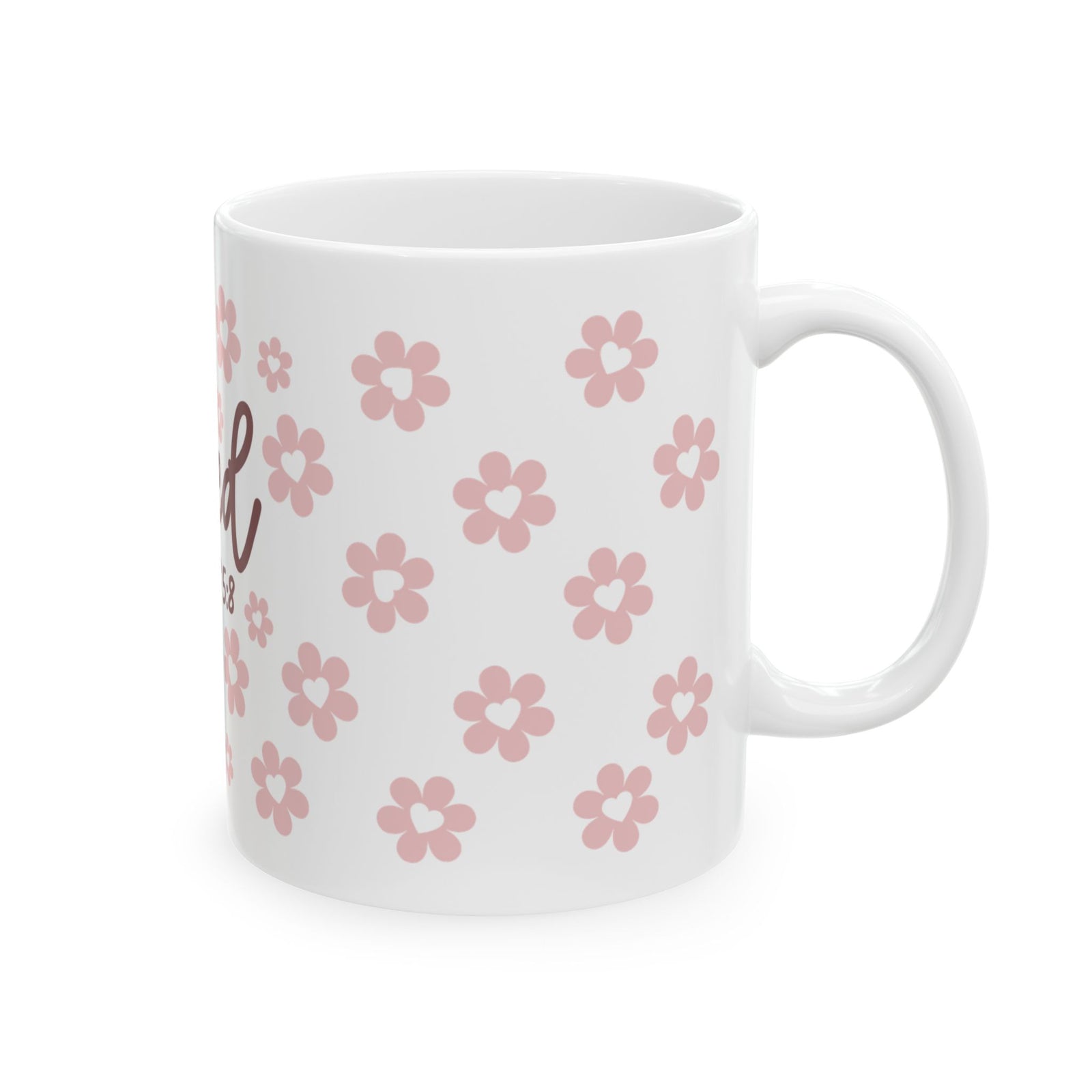 Loved Romans 5:8 Ceramic Mug — Floral Christian Inspirational Coffee Cup - Sydney So Sweet
