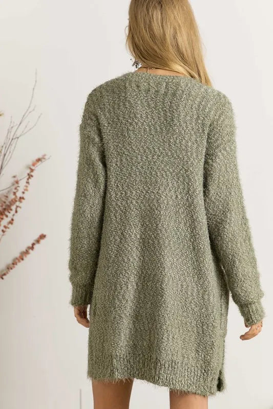 ADORA Comfy Fuzzy Sweater Cardigan - Sydney So Sweet