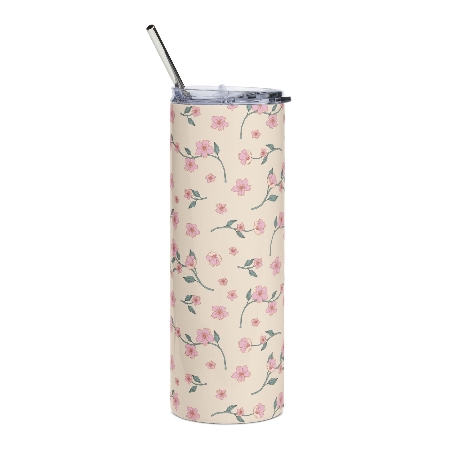 Vintage Pink Blossom 20oz Stainless Steel Tumbler Insulated Travel Cup