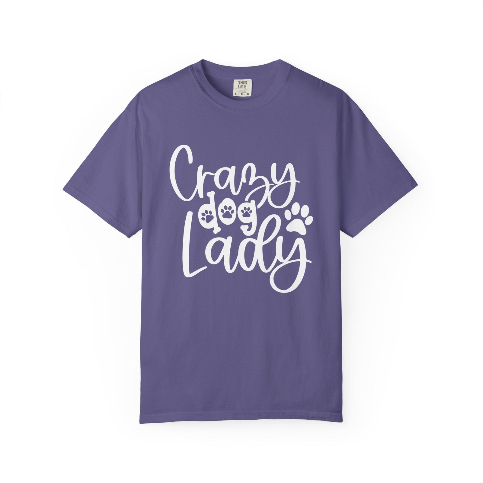 Crazy Dog Lady T-Shirt Paw Print Graphic Tee for Dog Moms