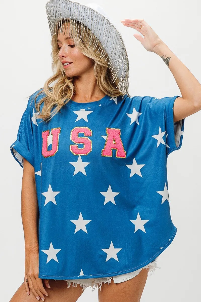 BiBi Fourth Of July Star Knit T-Shirt - Sydney So Sweet
