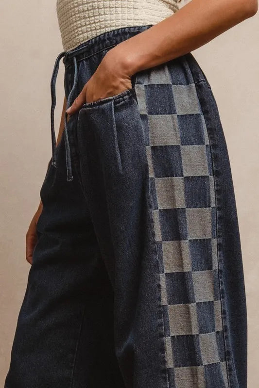 BiBi Washed Denim Mix And Match Long Pants - Sydney So Sweet