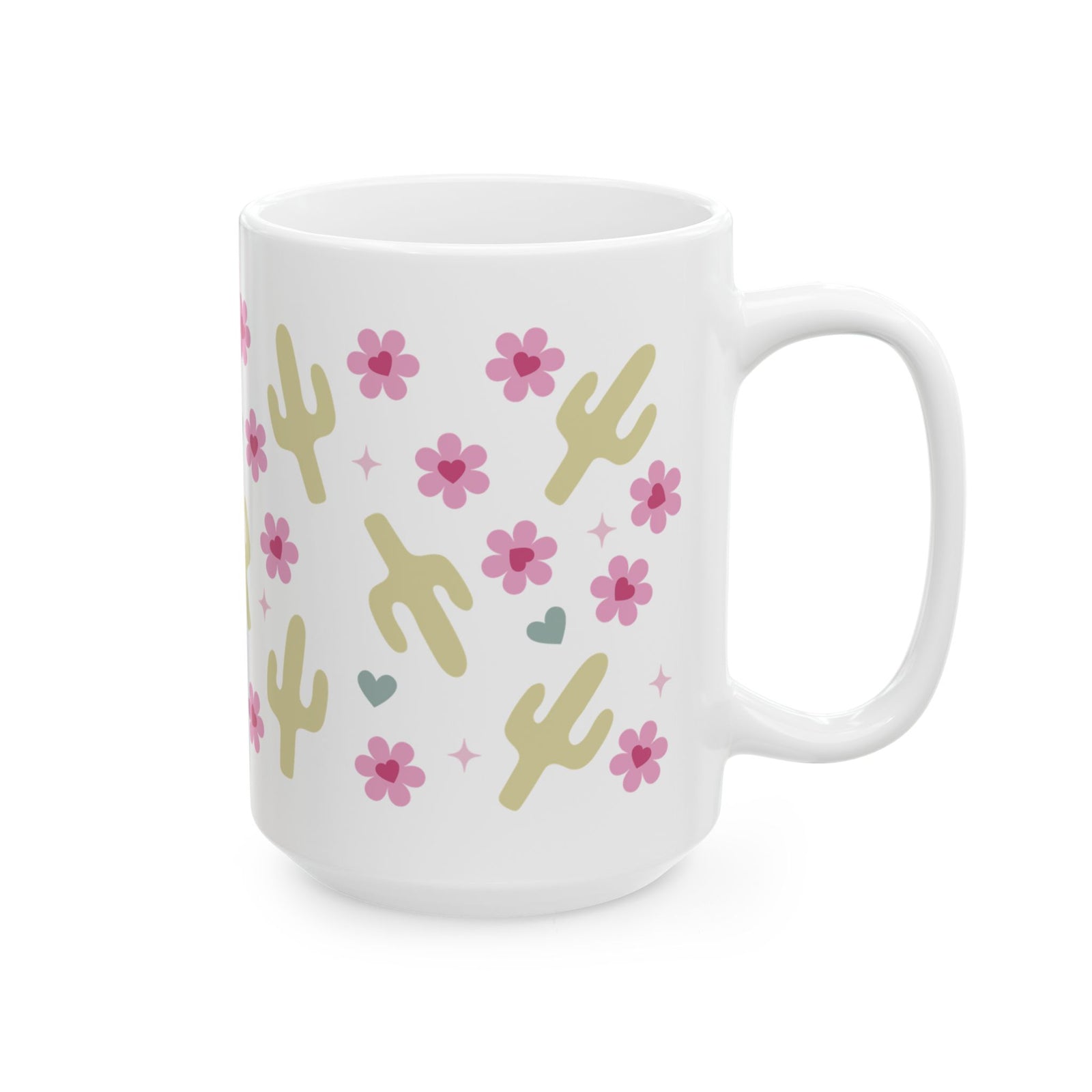 Cactus Crush Mug — Cute Desert Pattern Coffee Cup (11oz, 15oz) - Sydney So Sweet