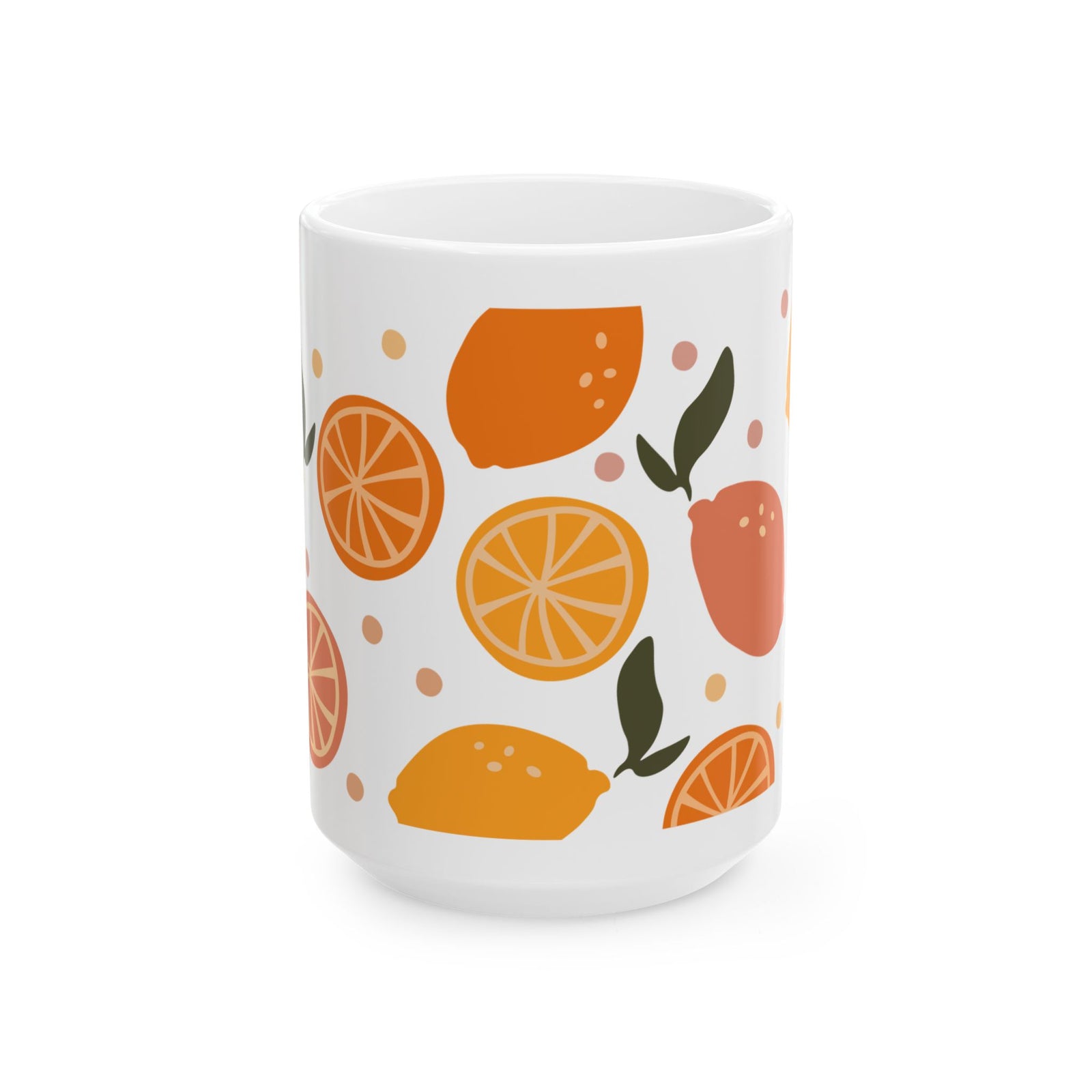 Citrus Orange & Lemon Fruits Ceramic Mug Coffee Cup (11oz & 15oz)