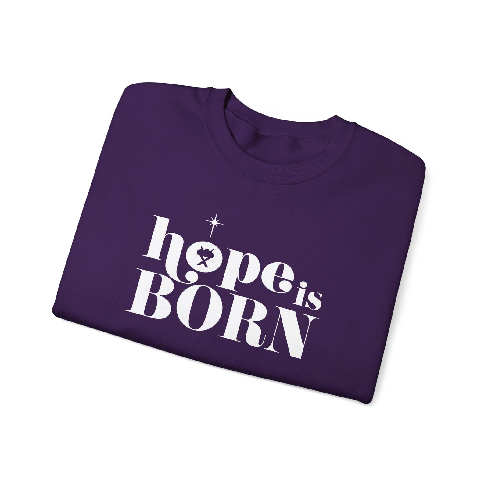 Hope is Born Nativity Christmas Season Crewneck Unisex Sweatshirt