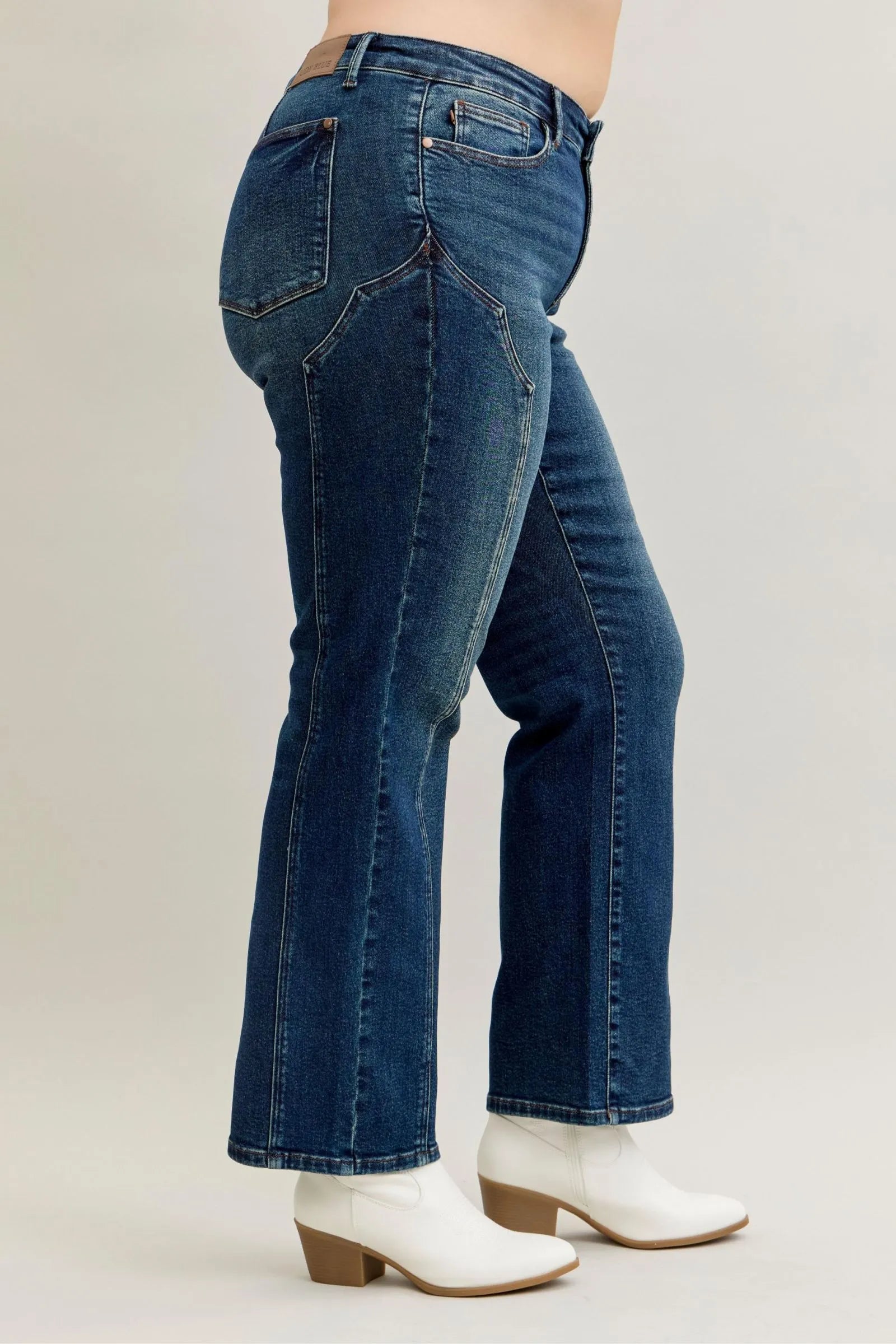 Judy Blue Full Size Seam Detail Straight Leg Jeans Plus Size - Sydney So Sweet
