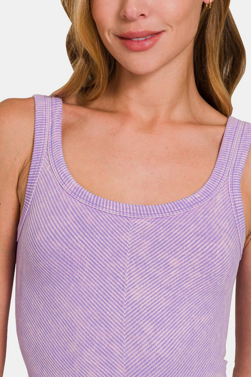 Zenana Ribbed Scoop Neck Tank - Sydney So Sweet