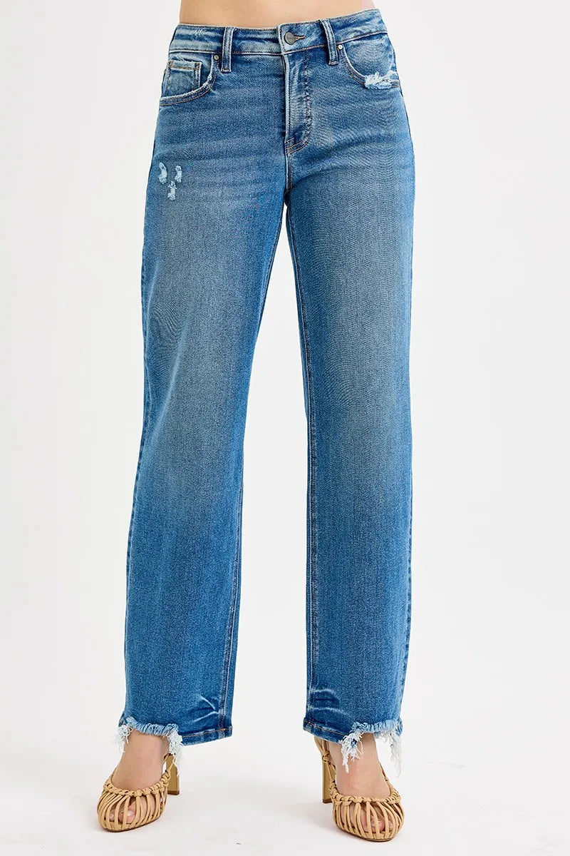 RISEN Full Size Mid Rise Baggy Jeans Plus Size - Sydney So Sweet