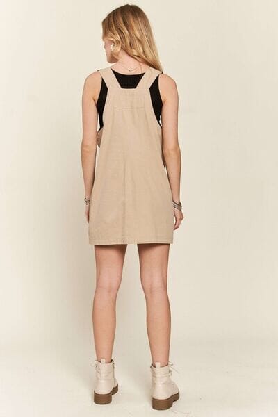ADORA Adjustable Wide Strap Square Neck Overall Dress - Sydney So Sweet