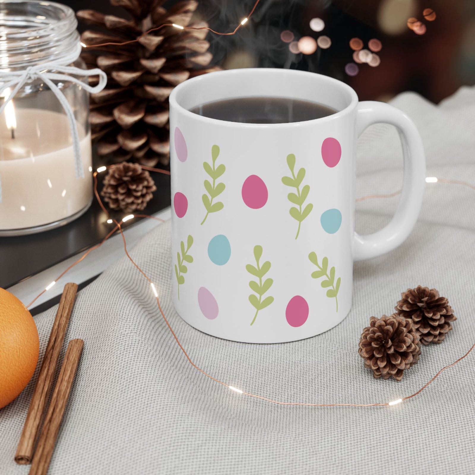 Egg Hunt Cute Ceramic Mug Coffee Cup (11oz & 15oz)
