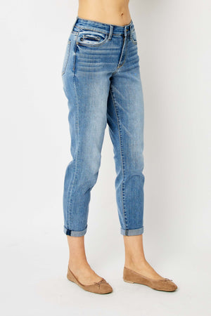 Judy Blue Full Size Cuffed Hem Slim Jeans - Sydney So Sweet