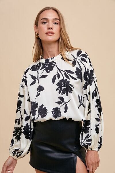 Annie Wear Frill Printed Balloon Sleeve Blouse - Sydney So Sweet