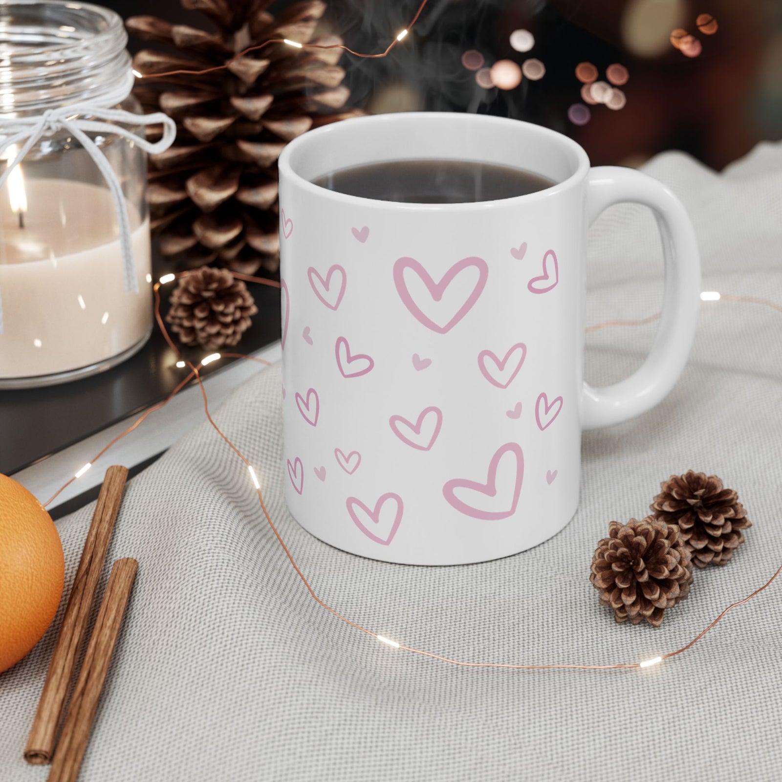 Heart Confetti Mug — Cute Valentine’s Day Coffee Cup (11oz & 15oz) - Sydney So Sweet