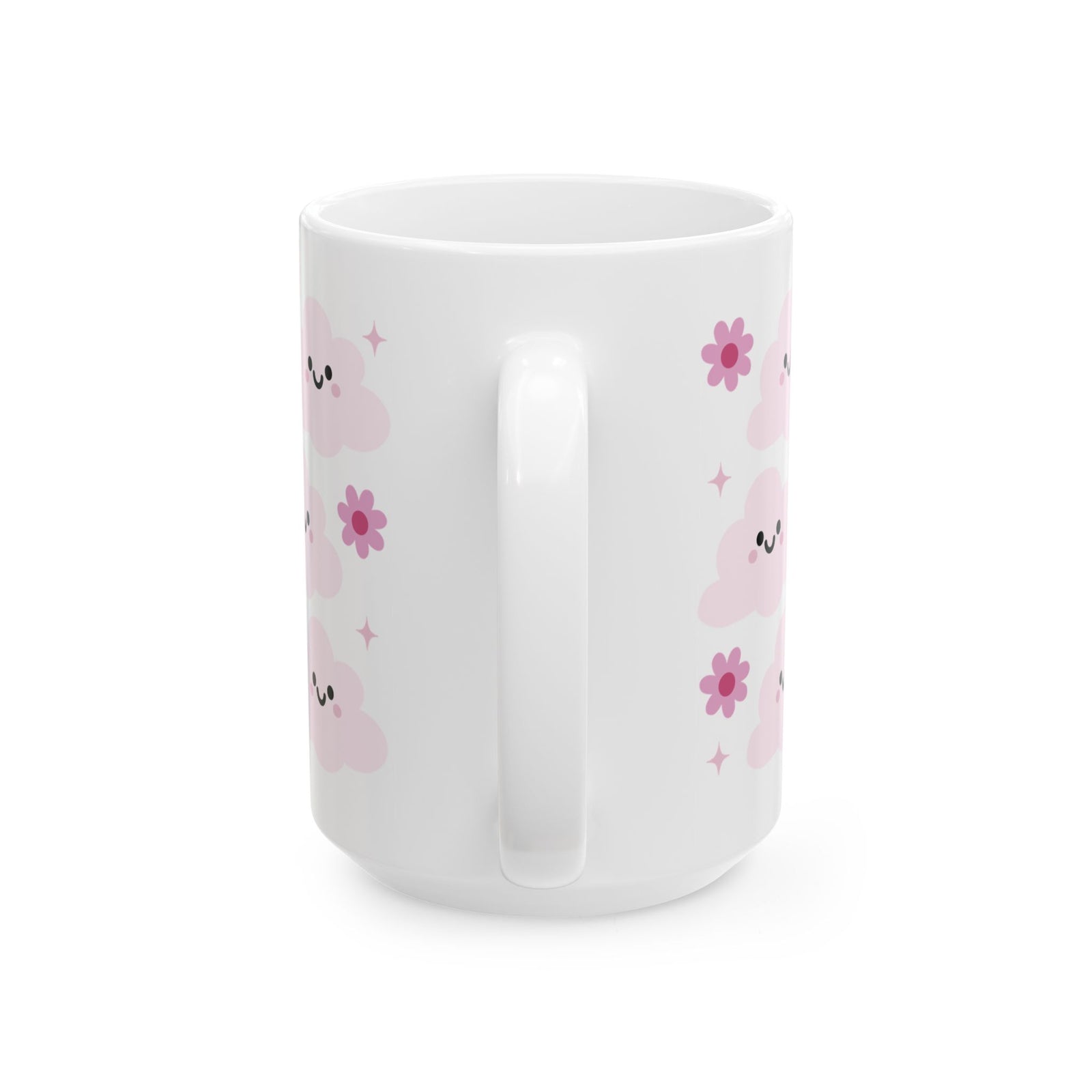 Happy Cloud Pink Cute Ceramic Mug Coffee Cup (11oz & 15oz)