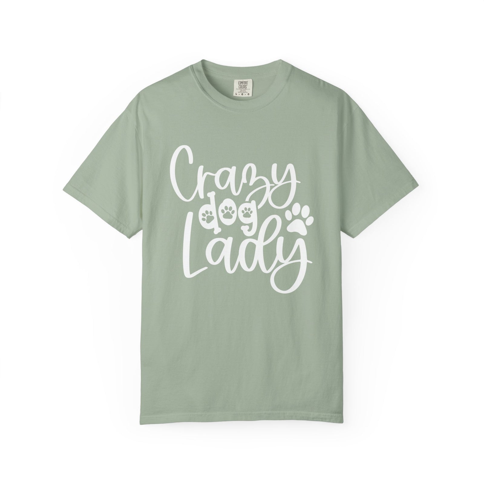 Crazy Dog Lady T-Shirt Paw Print Graphic Tee for Dog Moms