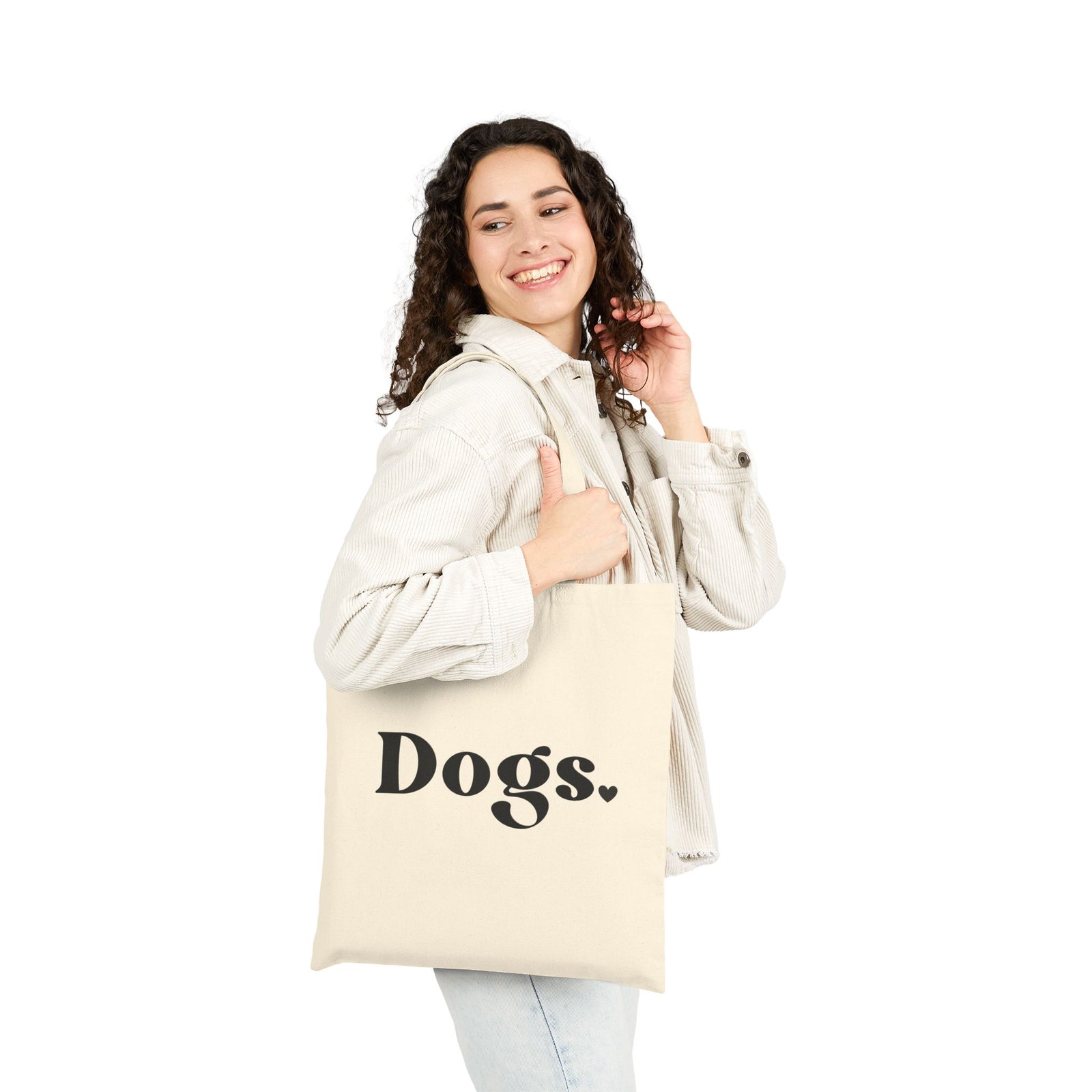 Dogs Period Dog Mom Heart Cotton Canvas Tote Bag