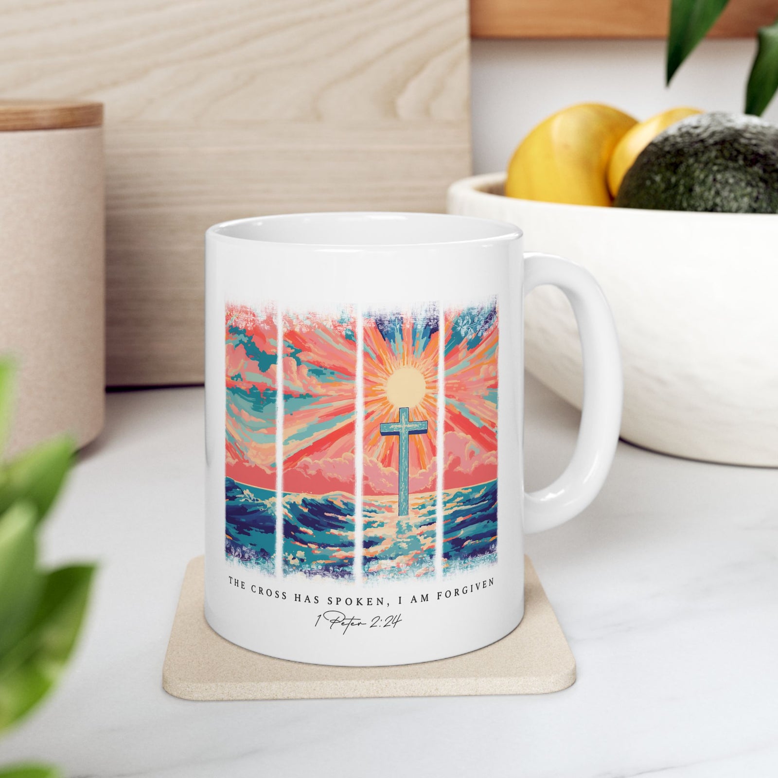 The Cross Has Spoken I am Forgiven Christian Ceramic Mug Coffee Cup (11oz & 15oz)