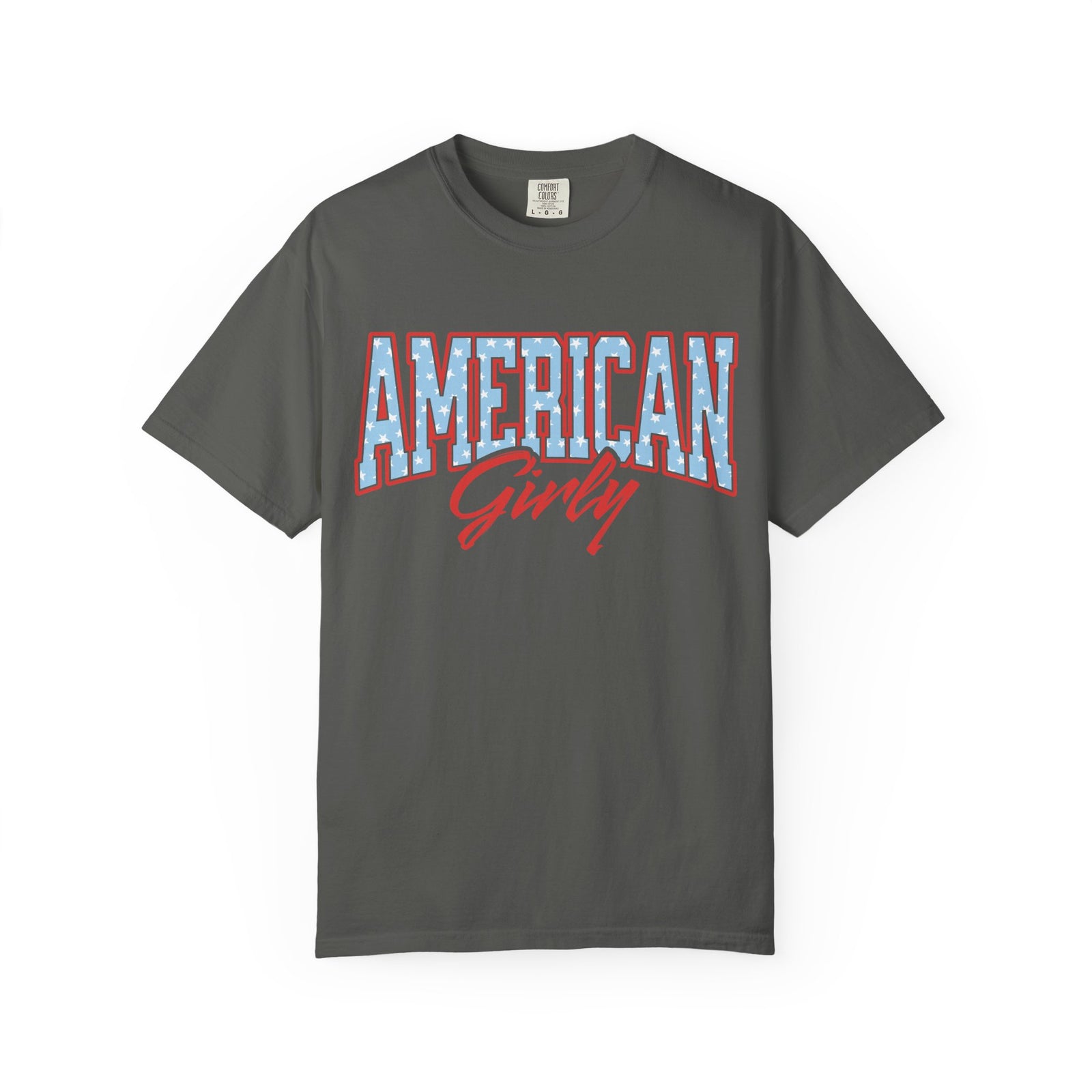 American Girly Varsity Letters T‑Shirt 4th of July Patriotic Tee