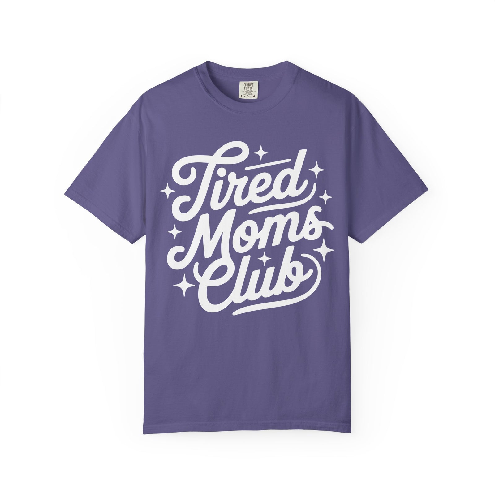 Tired Moms Club Mom T-Shirt Cute Script Graphic Tee