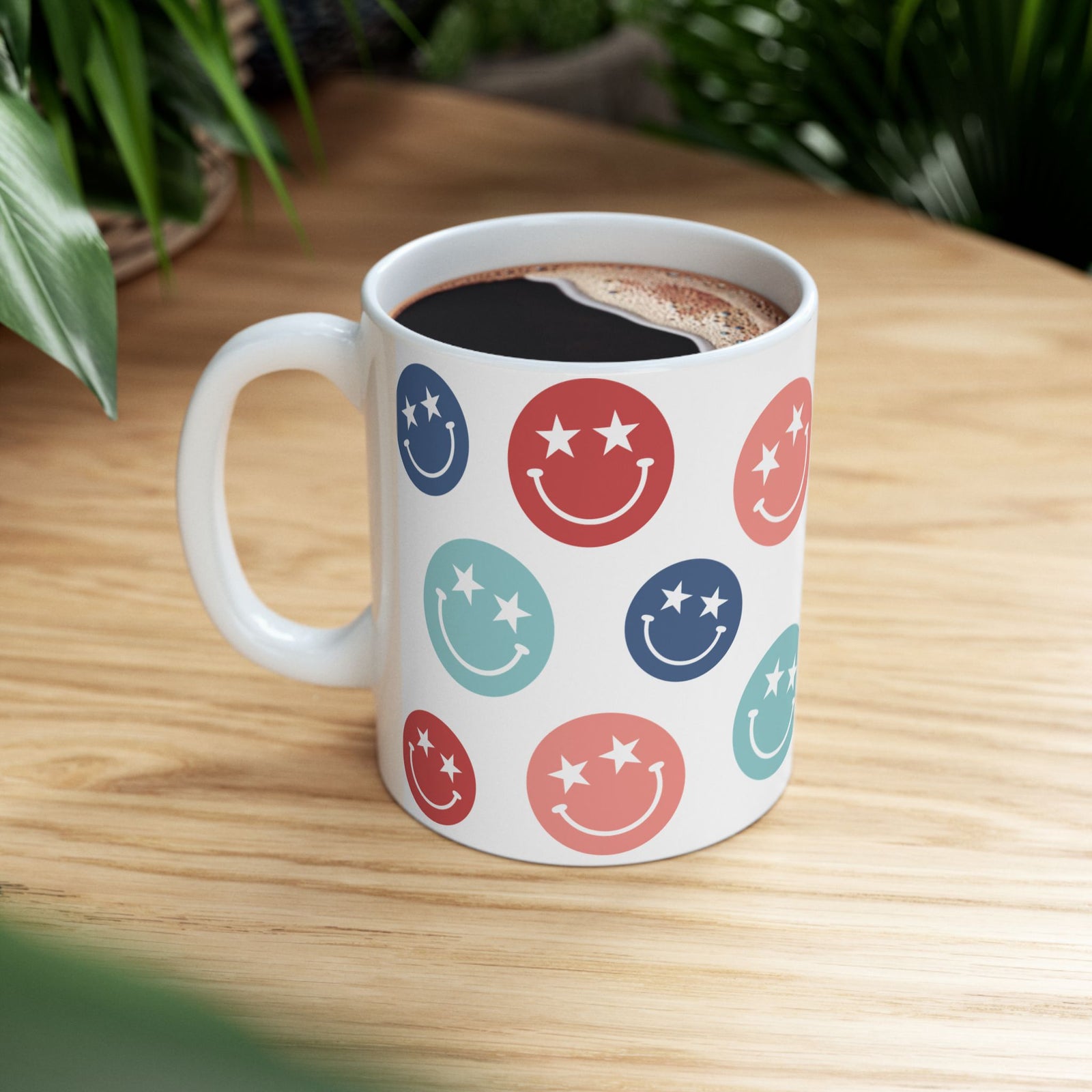 Star Smiley Cute Ceramic Mug Coffee Cup (11oz & 15oz)