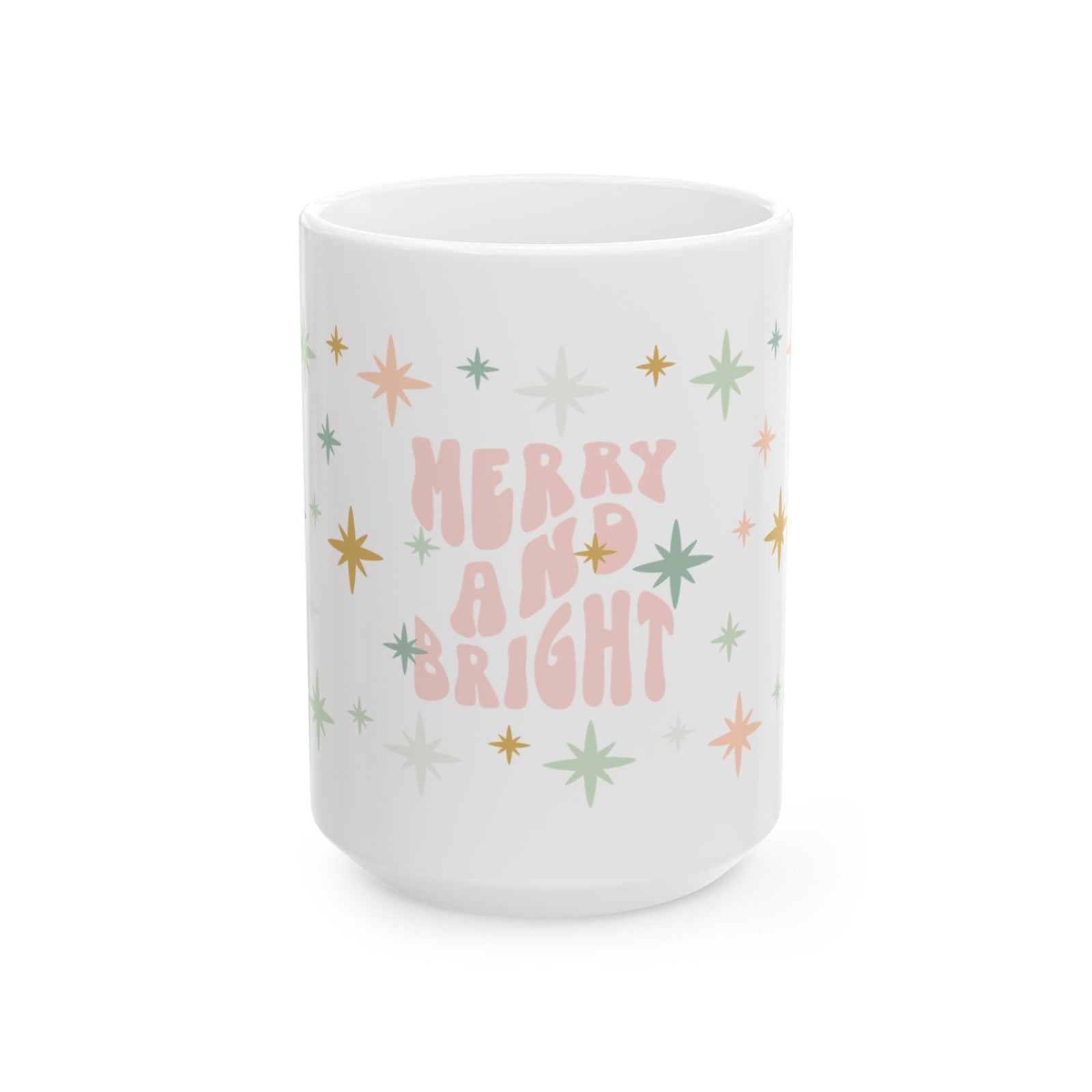 Merry & Bright Christmas Ceramic Mug Coffee Cup (11oz & 15oz)