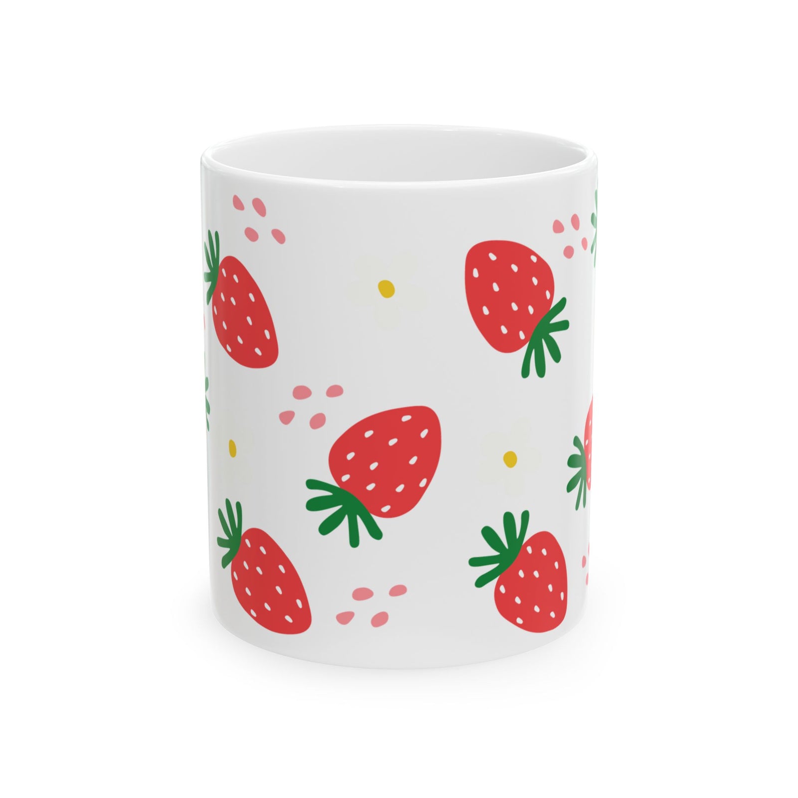 Strawberries Cute Ceramic Mug Coffee Cup (11oz & 15oz)