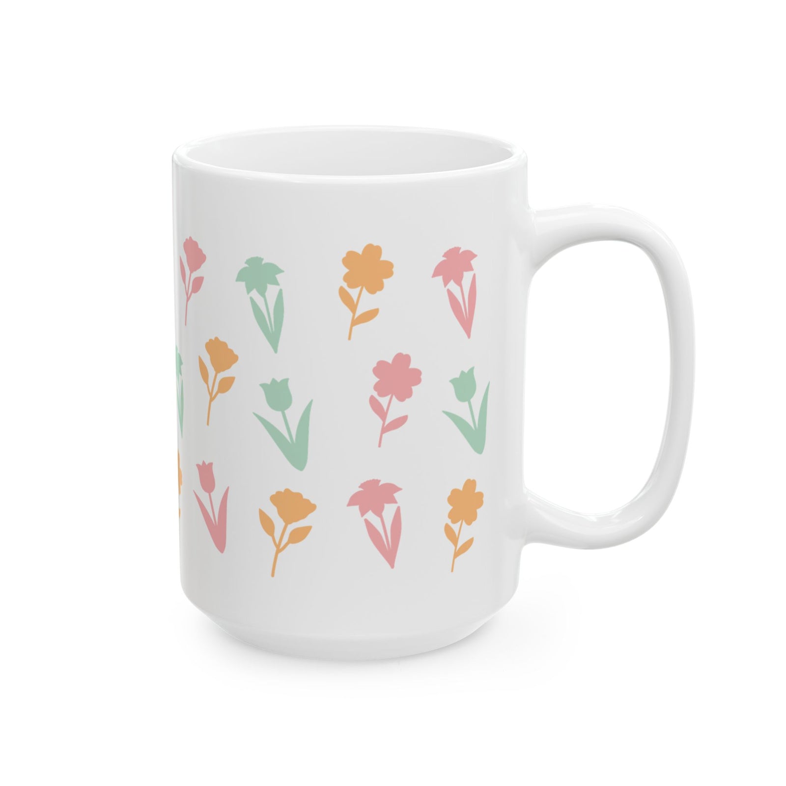 Spring Floral Cute Ceramic Mug Coffee Cup (11oz & 15oz)