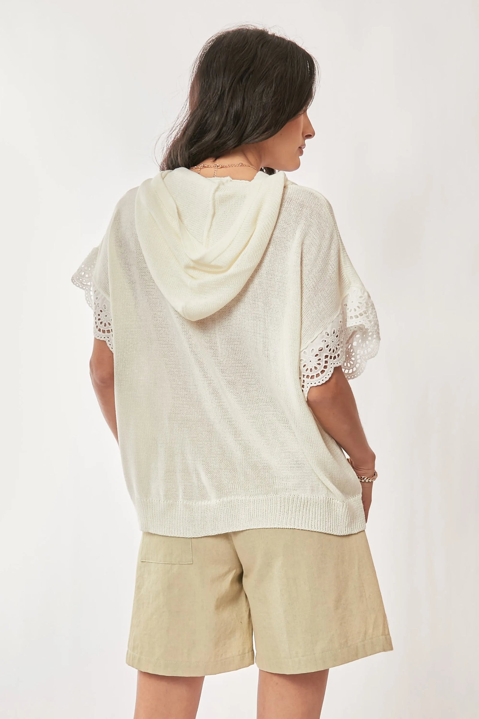 Davi & Dani American Flag Loose Fit Lace Sleeve Hoodie Top - Sydney So Sweet