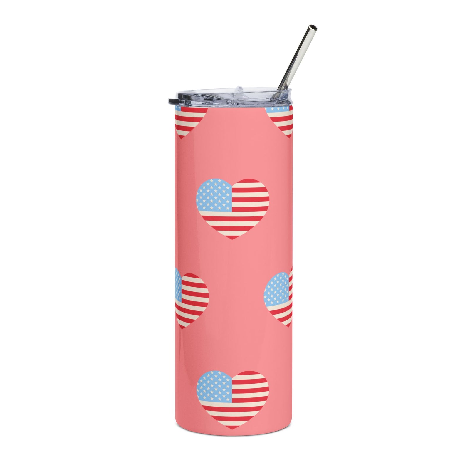 Love America Patriotic Heart 20oz Tumbler Stainless Steel Insulated Travel Cup