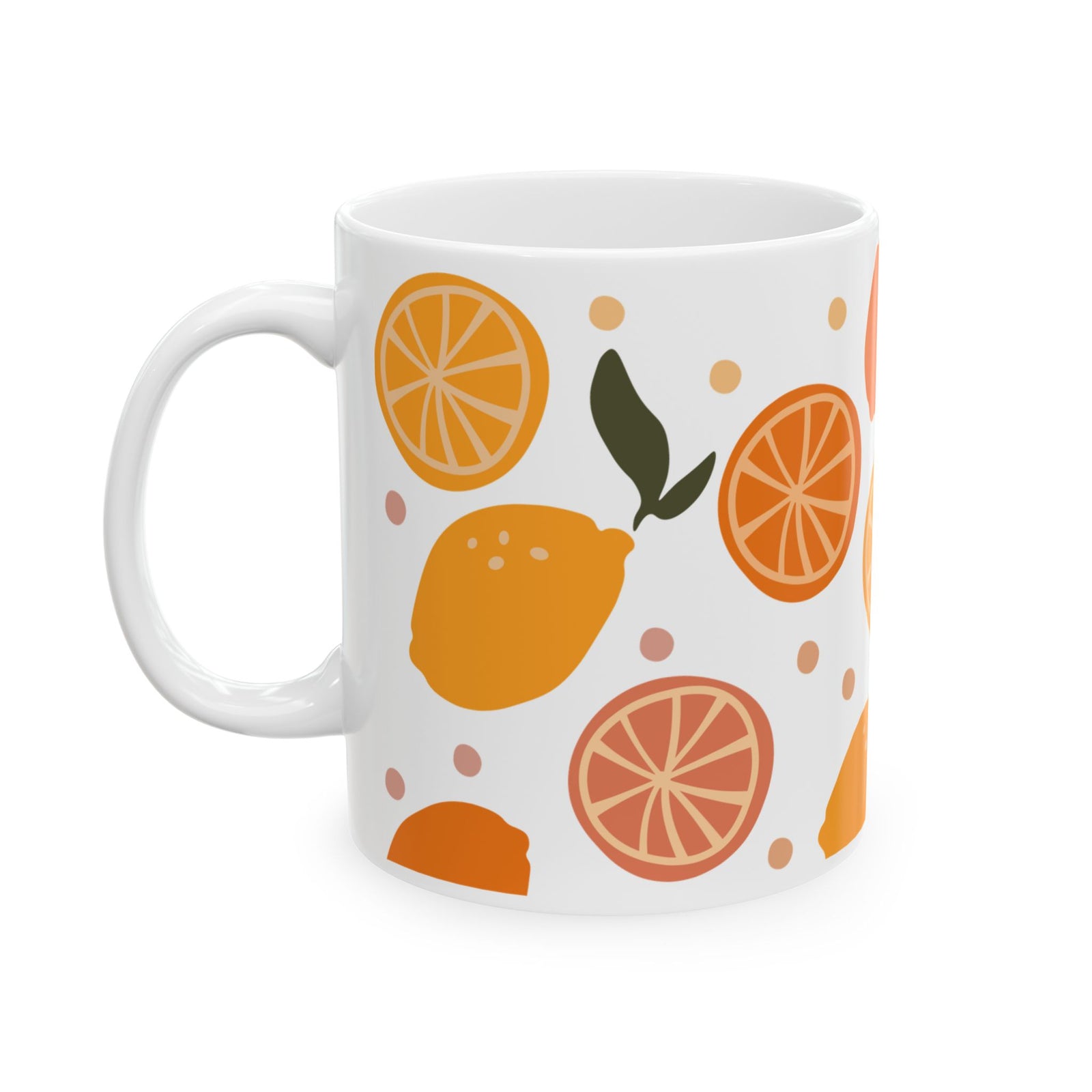 Citrus Orange & Lemon Fruits Ceramic Mug Coffee Cup (11oz & 15oz)