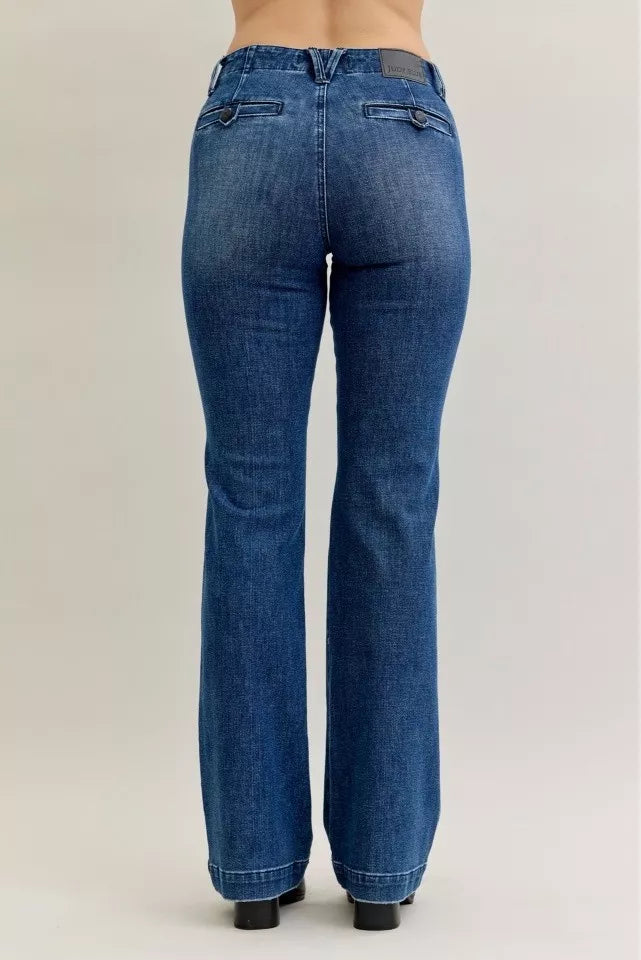 Judy Blue Full Size Mid Rise Bootcut Jeans with Welt Pockets Plus Size - Sydney So Sweet