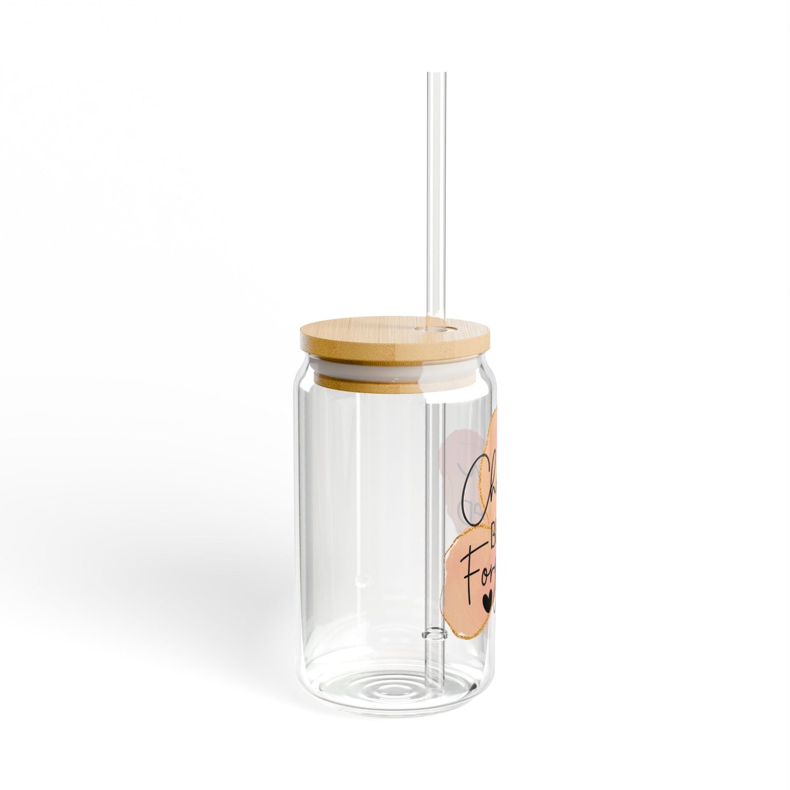 Chosen • Blessed • Forgiven Christian Tumbler Sipper Glass 16oz — Reusable Drink Jar with Lid & Straw - Sydney So Sweet