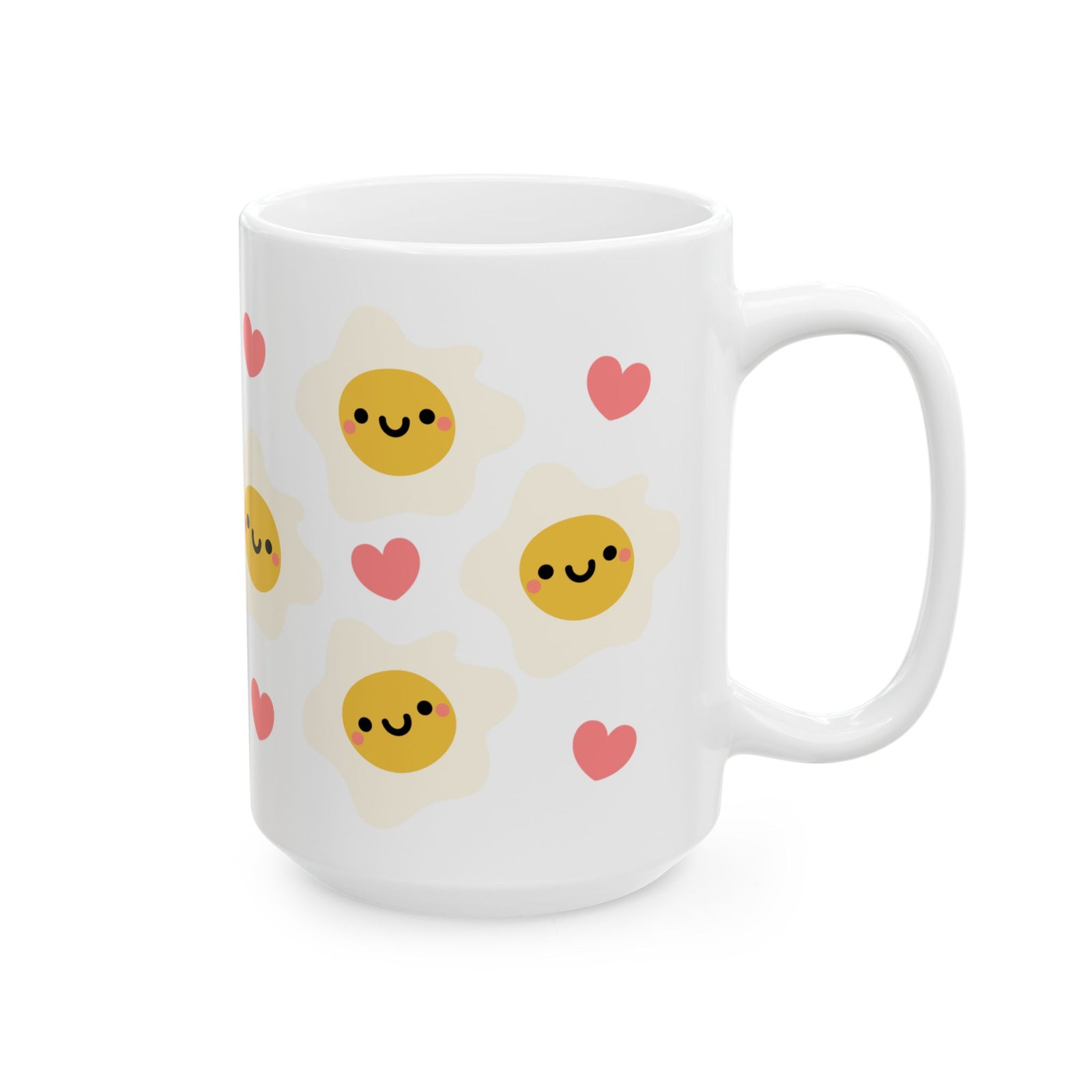 Kawaii Eggs Sunny Side Up Cute Ceramic Mug Coffee Cup (11oz & 15oz)