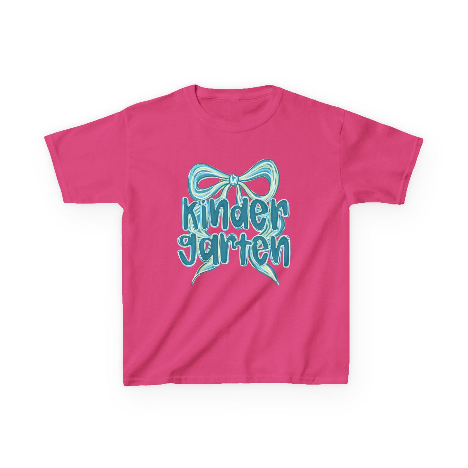 Kindergarten Kids Tee Cute Blue Coquette Bow Back to School Grade K T-Shirt
