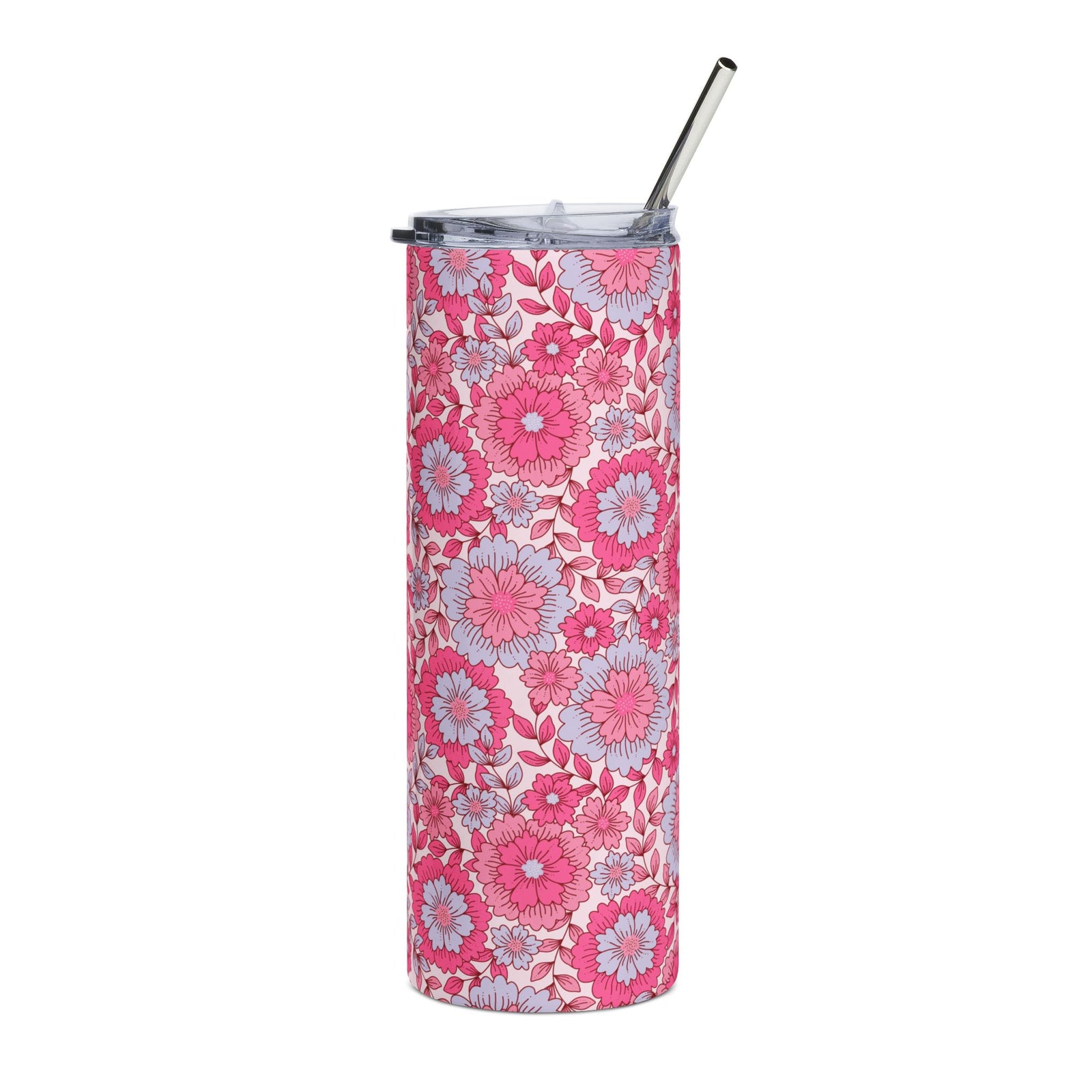 Coquette Pink Daisy Bloom 20oz Floral Stainless Steel Tumbler Insulated Travel Cup